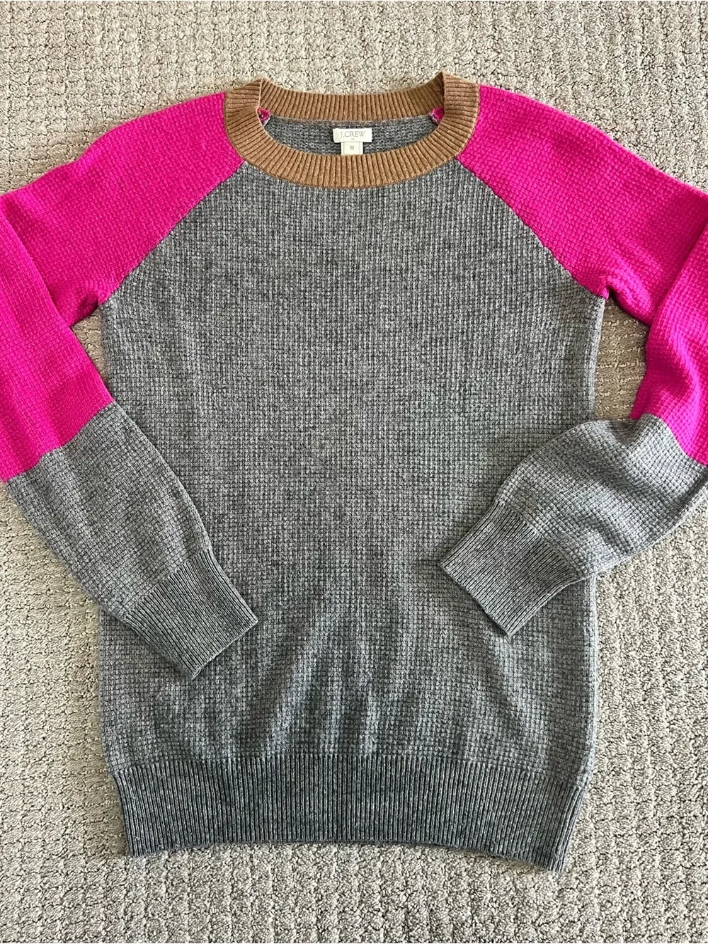 J. Crew Wool blend Crewneck Colorblock Sweater